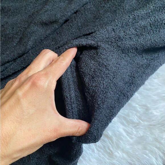 Barefoot Dreams Cozy Chic Lite Waterfall Drape Open Front Black Cardigan Small - Picture 7 of 10